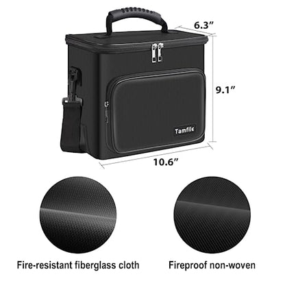 Tamfile Fireproof Lipo Battery Bag, 4200°F Explosionproof Lipo Safe, Black - color: Black