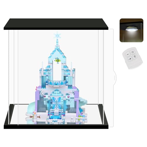NONEMEY Clear Acrylic Display Case with Remote Control Light for Collectibles, Dustproof Model Showcase Organizer Box, Display Case for Collectibles(13.8x10x13.8inch,35x25x35cm) - size: 13.8×9.8×13.8 inch, 35×25×35 cm