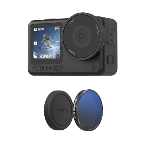 SmallRig ND16 Filter for DJI Osmo Action 6, Snap-On Polarizing Neutral Density Filter, with Lens Silicone Cover & Cleaning Cloth, HD Optical Glass/Multi-Coated - 6084 - style: ND16+Lens Cover