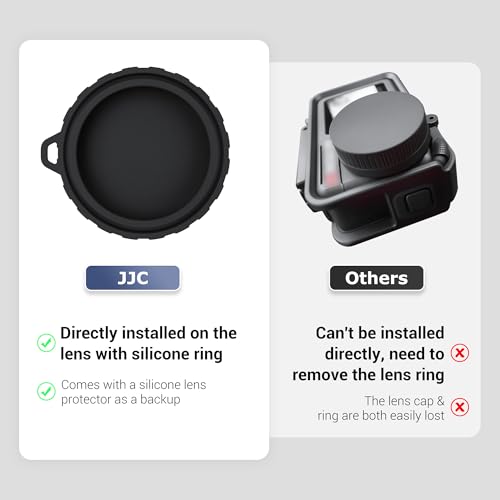 JJC Rubber Lens Cap for DJI Osmo Action 5 Pro 4 3,with Lens Ring & String - color: Silicone Lens Cap