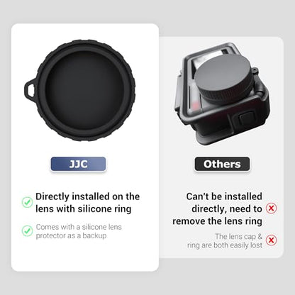 JJC Rubber Lens Cap for DJI Osmo Action 5 Pro 4 3,with Lens Ring & String - color: Silicone Lens Cap