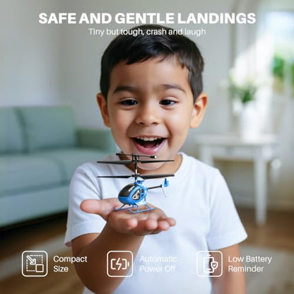 SYMA S100 Mini RC Helicopter for Kids, Indoor Flying, Altitude Hold, Blue - color: Blue