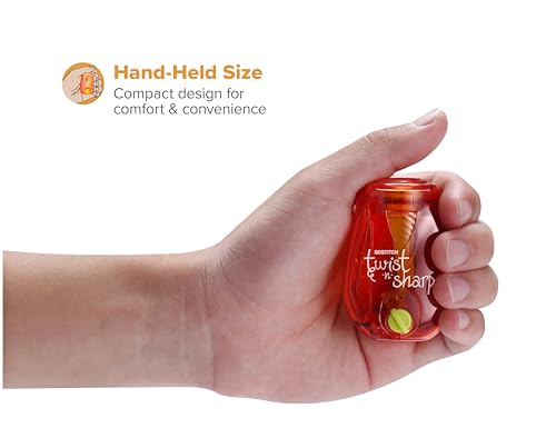 Bostitch Twist-n-Sharp Handheld Pencil Sharpener for Kids, Red - color: Red, size: Single