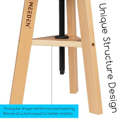 MEEDEN Large H-Frame Easel Holds Canvases Up to 78" and Wooden Drafting Stool with Adjustable Height