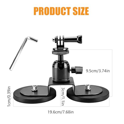 Chelhead Heavy-Duty Magnetic Camera Mount with 2 Base Metal for Gopro - style: 2 Mnagetic Base