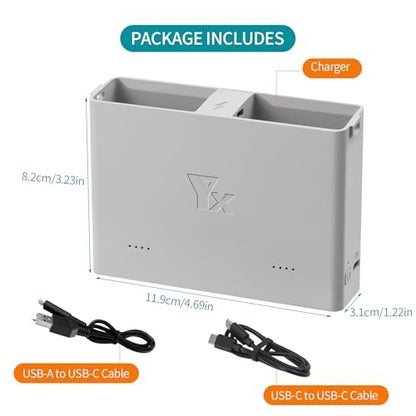 Parallel Charger with Storage Charge for DJI Mini 5 4 Pro/Mini 3 Series Battery,Two-Way Charging Hub,Charge Two Batteries Drone Accessories