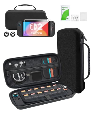 CHARM FOCUS Carrying Case for Nintendo Switch 2 Hard Case, Storage Bag - color: Black