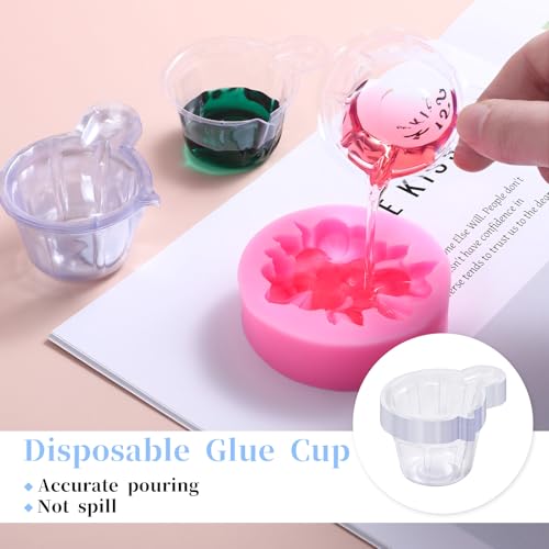 200Pcs 40ml Disposable Plastic Resin Mixing Cups Multipurpose Dispensing Cup for Mixing Paint, Stain, Epoxy, Resin (Clear)