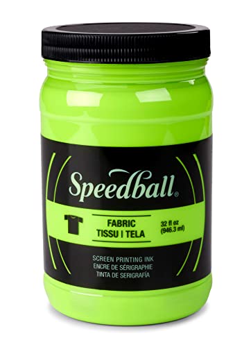 Speedball 004695 Fluorescent Screen Printing Ink, 32 fl. oz., Lime Green - color: Lime Green