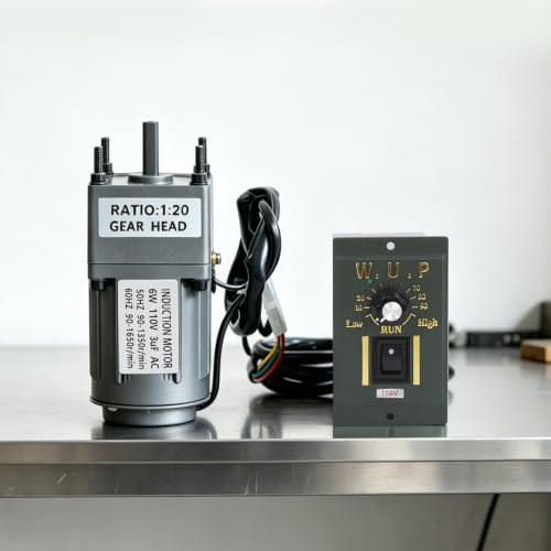 6W 20K 0-1400rpm AC Electric Gear Reduction Motor with Speed Controller - color: 6W 20K