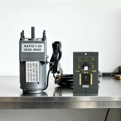6W 20K 0-1400rpm AC Electric Gear Reduction Motor with Speed Controller - color: 6W 20K