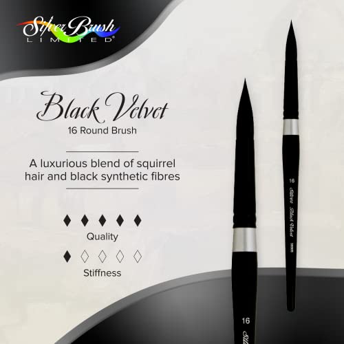 Silver Brush Limited Black Velvet Round Watercolor Paintbrush, Size 16 - size: 16