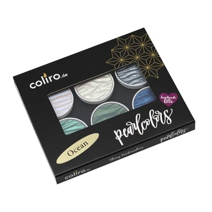 Coliro Pearlcolors Watercolor Set, Ocean, 6 x 30 mm Pans