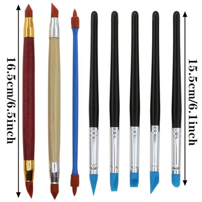 8 PCS Rubber Tip Paint Brushes Double-End Silicone Rubber Tip Brushes Silicone Clay Sculpting Tools for Modeling Engraving and Shaping