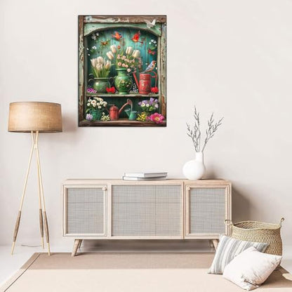 WUSARPLY Rustic Flowers Diamond Painting Kits for Beginner Adults - color: YH006