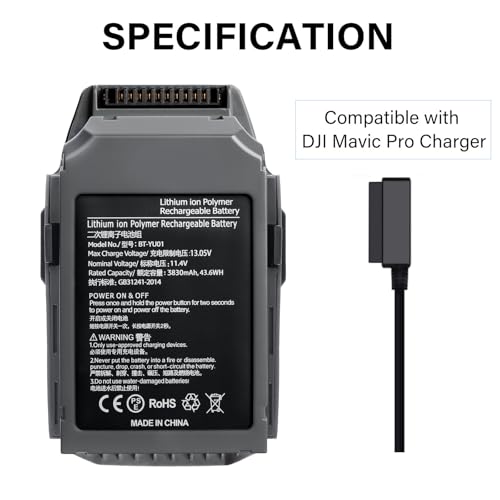 2 Pack Mavic Pro Battery, FB1-3830mAh-11.4V Intelligent Flight Replacement Batteries for DJI Mavic 1 Pro - size: 2 Pack