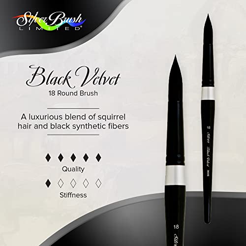 Silver Brush Limited Black Velvet Round Watercolor Paintbrush, Size 18 - size: 18