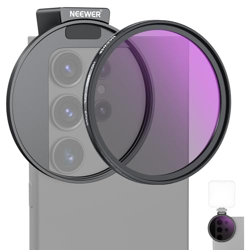 NEEWER 67mm CPL Filter with Cold Shoe Phone Lens Clip, HD Polarizing Filter with Pouch & Cleaning Cloth Compatible with iPhone 17 16 15 Pro Max Plus Samsung Galaxy S25 Ultra Camera - style: CPL Filter