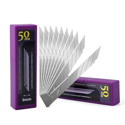 NEWISHTOOL 9mm Stainless Steel Blade, 30 Degree Snap Off Blades - 100 Pack