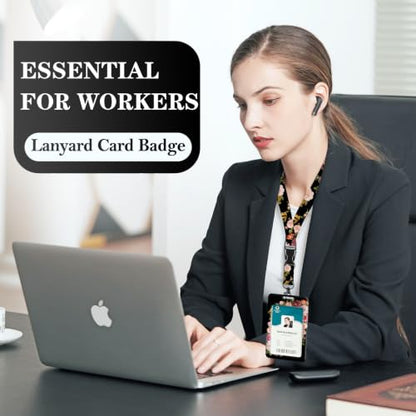 C Retractable Badge Holder Reel with Detachable Breakaway Lanyard for Her - color: C