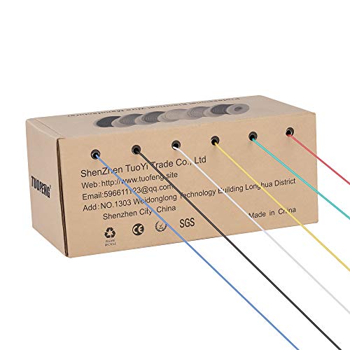 TUOFENG 28awg Flexible Silicone Wire, 43 ft Each - size: 28 AWG Stranded 6 Colors 43 ft