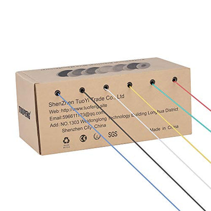 TUOFENG 28awg Flexible Silicone Wire, 43 ft Each - size: 28 AWG Stranded 6 Colors 43 ft
