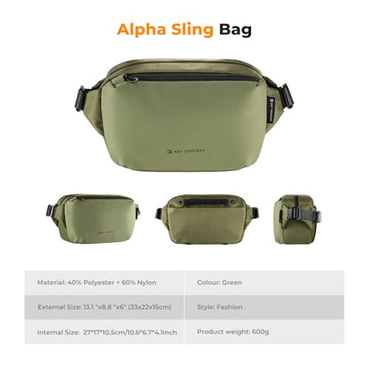 K&F CONCEPT 2 in 1 Camera Sling Bag, Everyday Shoulder Bag - color: 03 Green Medium