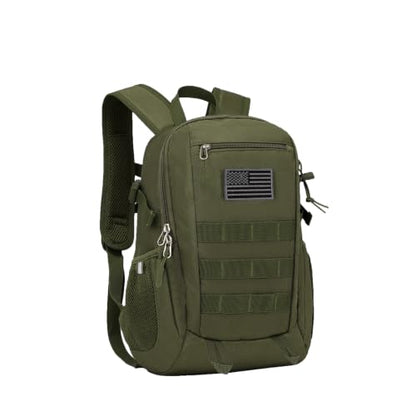 ArcEnCiel 10L/20L Mini X-Small Tactical Backpack MOLLE Daypack Gear Pack Camping Bag with Patch - color: Green, size: 20L