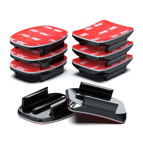 Helmet Adhesive Mounts Curved Sticky Flat Attachment for GoPro - color: 8 Packs