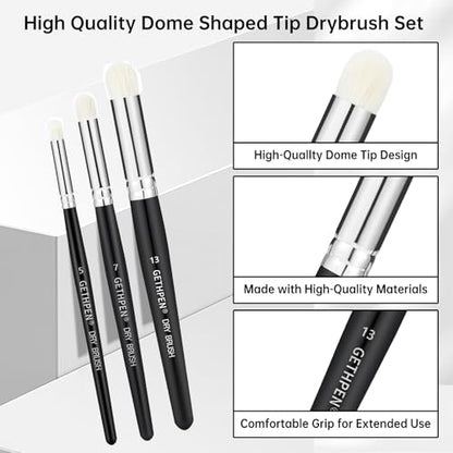 GETHPEN Drybrush Paint Brush Set, 5 Sizes Hobby Detail Paint Brushes - size: 5 Sizes