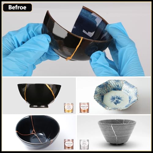iienjoy Kintsugi Repair Kit, 4 Colors Food Safe Kintsugi Kit for Ceramics