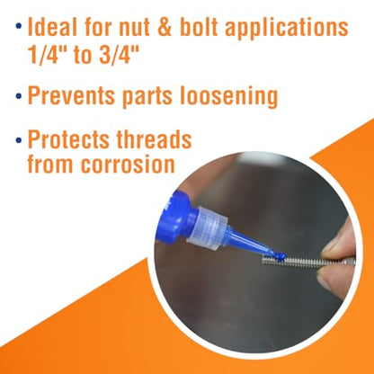 Permatex 24200 Medium Strength Threadlocker Blue, 6 ml, Automotive Threadlocker For Preventing Bolts From Loosening And Corrosion, Removable With Hand Tools - size: 6 ml, style: Liquid - Medium Strength