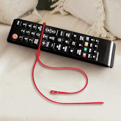 6pcs Silicone Remote Pigtail, Blue & Red Adjustable Remote Control Tether Handheld TV Locator Leash for Apple Samsung Sony - color: Blue and Red