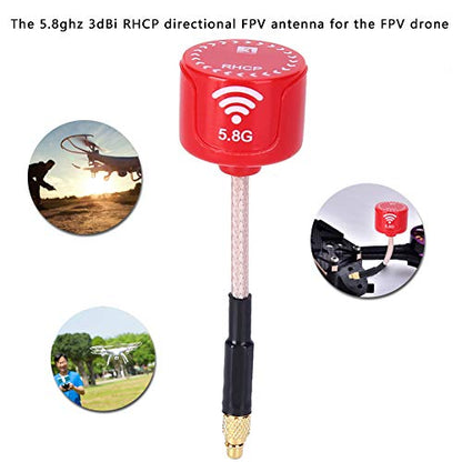 5.8Ghz 3dBi RHCP Antenna for FPV Racing Drone Red - size: MMCX Straight