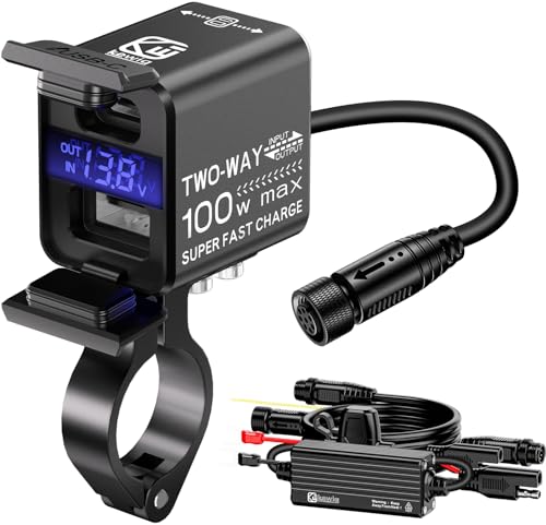 Kewig Motorcycle Battery Charger, USB Charger 100W Fast Two-Way Charging