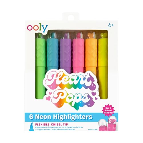 Ooly Heart Pops Neon Highlighters, Set of 6 - color: Heart Pops