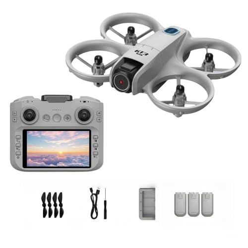 Drone with Camera for Adults & Beginners, 1080P HD FPV Drone with 4.3" Screen Remote Controller, Optical Flow Hovering, Intelligent Obstacle Avoidance, Auto Takeoff/Landing, 360° Flips, Quadcopter Kit with 3 Batteries & Charging Station