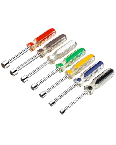 ROTATION 7PC SAE Nut Driver Set 5/16"-1/4" Hex Drivers Color-Coded Grips - style: SAE