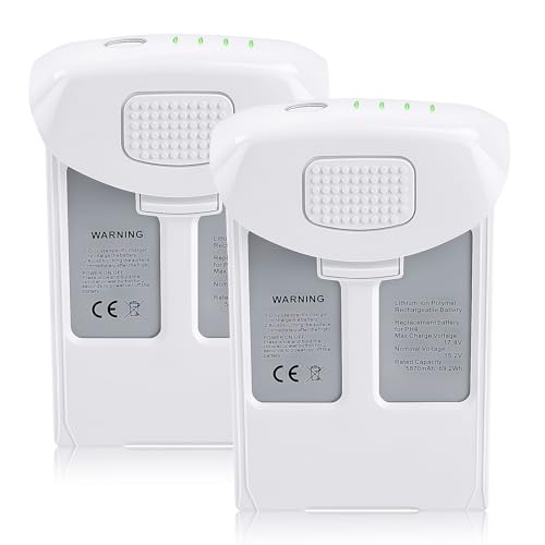 Phtanom 4 High Capacity (15.2V 5870mAh) Intelligent Flight Battery (2-Pack),Max 30 Mins Flight Time,Compatible with Phantom 4/4 Pro/4 Pro V2.0/4 Advanced/4 PTK Series Drone - size: battery*2