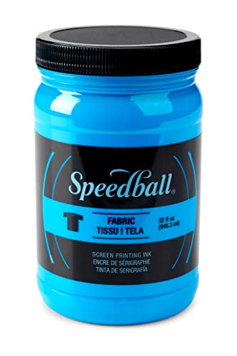 Speedball 045754 Fluorescent Screen Printing Ink, 32 fl. oz., Blue - color: Blue