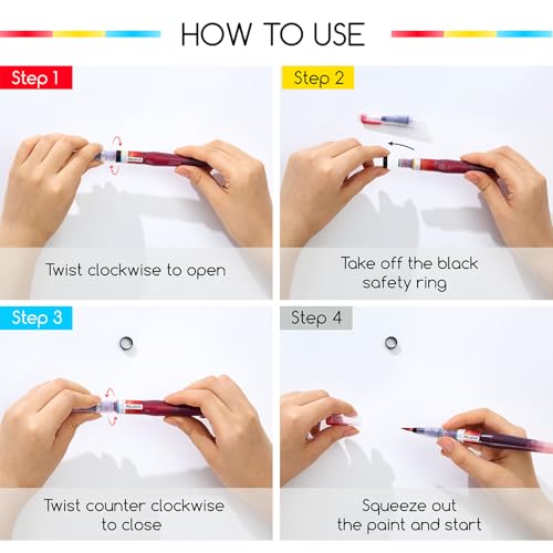 MEEDEN Liquid Watercolor Ink Brushes: 24 Basic with 12 Pearlecent Colors - color: 36 Colors Set