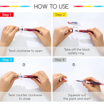 MEEDEN Liquid Watercolor Ink Brushes: 24 Colors Dye-Based - color: 24 Colors Set