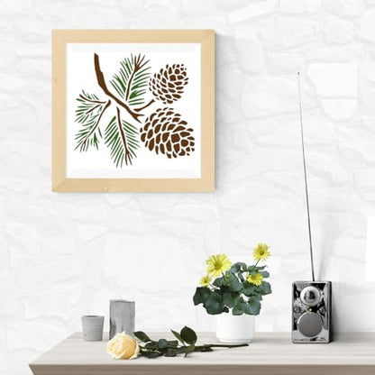 Pine Cone Stencil, Reusable Painting Template, DIY Home Decor - style: Pine Cone