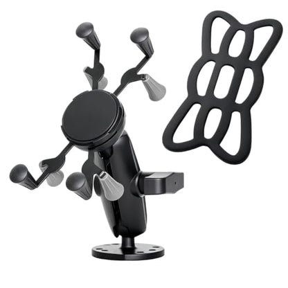 Strg Phone Mount with Drill-Down Round Base and Marine-Grade Aluminum Arm - size: Round Base
