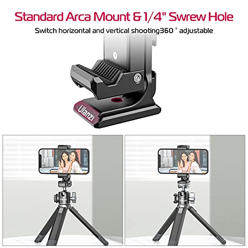 Metal Phone Tripod Mount 3 Cold Shoes & Arca Port, 360° Smartphone Tripod - size: ST-27