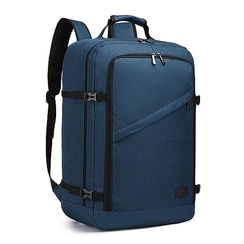 Kono Travel Backpack Airline Approved Overhead Bin Personal Item Bag - color: Navy, size: Large