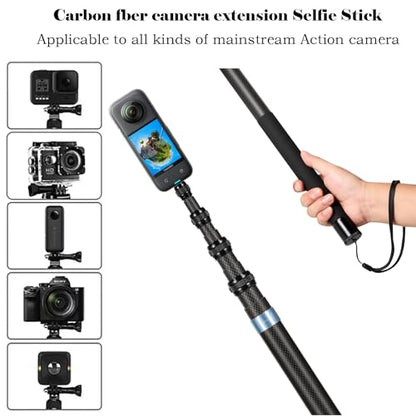 3m Invisible Carbon Fiber Selfie Stick for Insta360 X5/X4(Blue) - color: Blue