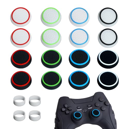 20Pcs Controller Thumb Grips Set with Precision Rings,Joystick Caps,Thumb Stick Grip Cover Joystick Button Caps Controller Assist Compatible for PS4/PS5