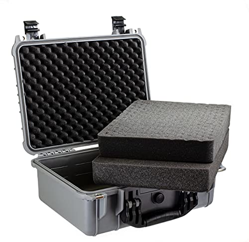 Eylar Standard 16" Gear, Equipment, Hard Camera Case Waterproof with Foam TSA Standards - color: Gray