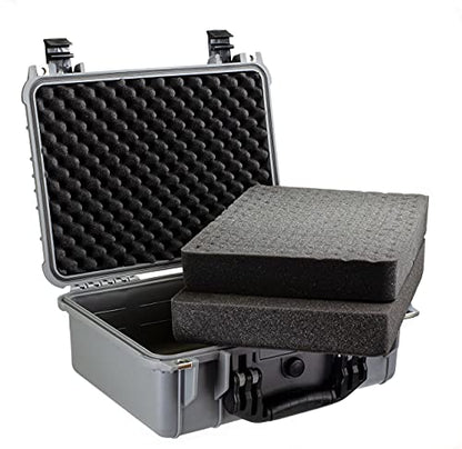 Eylar Standard 16" Gear, Equipment, Hard Camera Case Waterproof with Foam TSA Standards - color: Gray